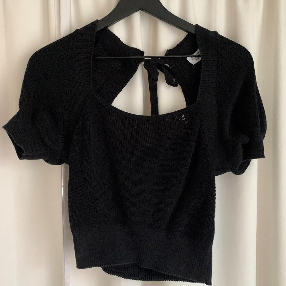 & Other Stories Knit Puff Sleeve Top